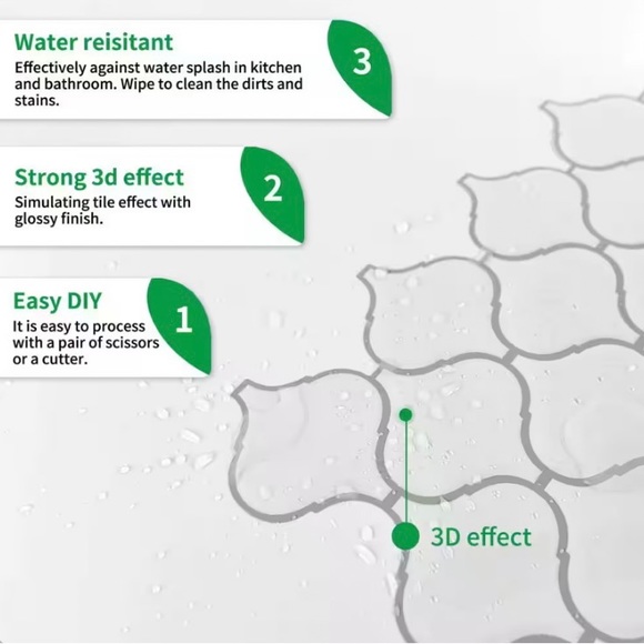 12 in. x 12 in.Peel and Stick Tile, Stick on Backsplash for Kitchen and Bathroom - Picture 3 of 7